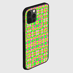 Чехол для iPhone 12 Pro Желтый, зеленый, малиновый калейдоскопический неон, цвет: 3D-черный — фото 2