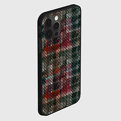Чехол для iPhone 12 Pro Черный сетчатый узор на гранжевом фоне, цвет: 3D-черный — фото 2