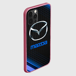 Чехол для iPhone 12 Pro Mazda Абстракция карбон, цвет: 3D-малиновый — фото 2