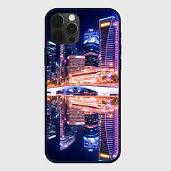 Чехол для iPhone 12 Pro Ночной Сингапур, цвет: 3D-черный
