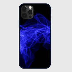 Чехол для iPhone 12 Pro Синяя звуковая волна, цвет: 3D-черный