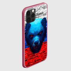 Чехол для iPhone 12 Pro Русский медведь арт, цвет: 3D-малиновый — фото 2