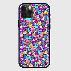 Чехол для iPhone 12 Pro Человечки с наушниками, цвет: 3D-черный