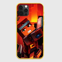 Чехол для iPhone 12 Pro Minecraft арт, цвет: 3D-желтый