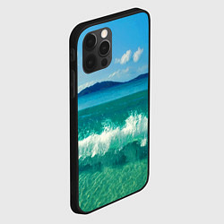 Чехол для iPhone 12 Pro Волна набегает на берег, цвет: 3D-черный — фото 2