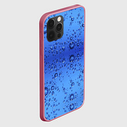 Чехол для iPhone 12 Pro Капли воды - текстура, цвет: 3D-малиновый — фото 2