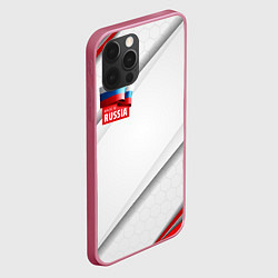 Чехол для iPhone 12 Pro Red & white флаг России, цвет: 3D-малиновый — фото 2
