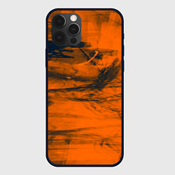 Чехол для iPhone 12 Pro Абстрактная оранжевая поверхность и чёрные тени, цвет: 3D-черный