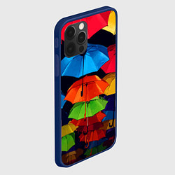 Чехол для iPhone 12 Pro Разноцветные зонтики - композиция, цвет: 3D-тёмно-синий — фото 2