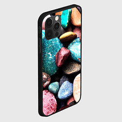 Чехол для iPhone 12 Pro Камни разноцветные, цвет: 3D-черный — фото 2