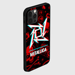 Чехол для iPhone 12 Pro Metallica rock glitch, цвет: 3D-черный — фото 2