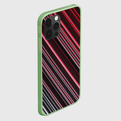 Чехол для iPhone 12 Pro Абстрактные неоновые линии и полосы, цвет: 3D-салатовый — фото 2
