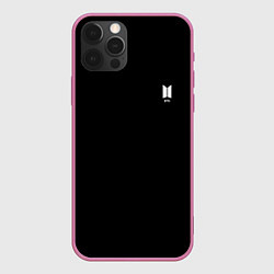 Чехол для iPhone 12 Pro BTS smail logo, цвет: 3D-малиновый