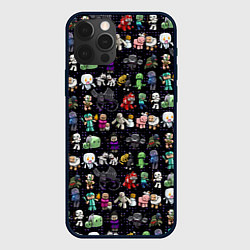 Чехол для iPhone 12 Pro Minecraft game characters, цвет: 3D-черный