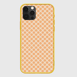 Чехол для iPhone 12 Pro Оранжевые геометрические цветы, цвет: 3D-желтый