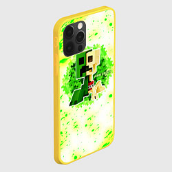 Чехол для iPhone 12 Pro Minecraft creeper green, цвет: 3D-желтый — фото 2