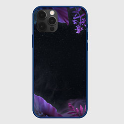 Чехол для iPhone 12 Pro Неоновые космические тропики, цвет: 3D-тёмно-синий