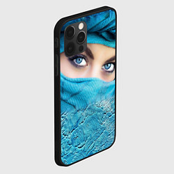 Чехол для iPhone 12 Pro Синеглазая девушка в хиджабе, цвет: 3D-черный — фото 2
