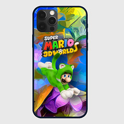 Чехол для iPhone 12 Pro Luigi cat - Super Mario 3D World - Nintendo, цвет: 3D-черный