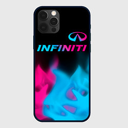 Чехол для iPhone 12 Pro Infiniti - neon gradient: символ сверху, цвет: 3D-черный