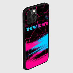 Чехол для iPhone 12 Pro The Witcher - neon gradient: символ сверху, цвет: 3D-черный — фото 2