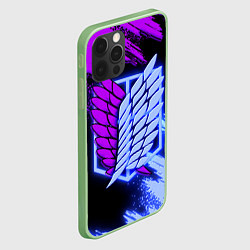 Чехол для iPhone 12 Pro Attack on Titan logo neon, цвет: 3D-салатовый — фото 2