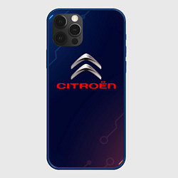 Чехол для iPhone 12 Pro Citroёn абстракция неон, цвет: 3D-тёмно-синий