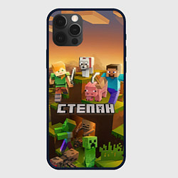 Чехол для iPhone 12 Pro Степан Minecraft, цвет: 3D-черный