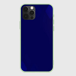 Чехол для iPhone 12 Pro Темно синий фон, цвет: 3D-салатовый