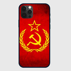 Чехол для iPhone 12 Pro СССР - старый флаг, цвет: 3D-черный