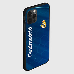 Чехол для iPhone 12 Pro Real madrid голубая абстракция, цвет: 3D-черный — фото 2