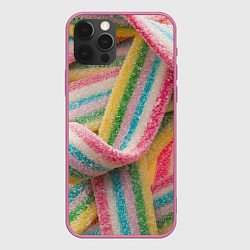 Чехол для iPhone 12 Pro Мармеладная лента, цвет: 3D-малиновый