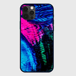 Чехол для iPhone 12 Pro Неоновые краски - абстракция, цвет: 3D-черный