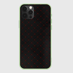 Чехол iPhone 12 Pro Красные плитки на черном фоне