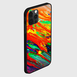Чехол для iPhone 12 Pro Неоновый градиент красок, цвет: 3D-черный — фото 2