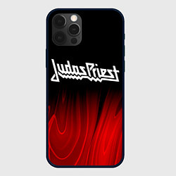 Чехол для iPhone 12 Pro Judas Priest red plasma, цвет: 3D-черный