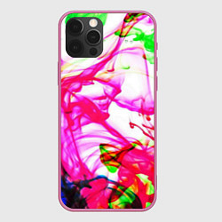 Чехол для iPhone 12 Pro Неоновые краски в воде, цвет: 3D-малиновый