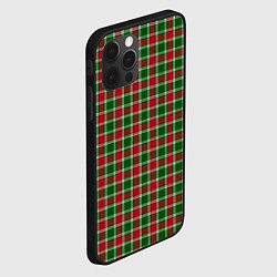 Чехол для iPhone 12 Pro Красно-зеленая клетка, цвет: 3D-черный — фото 2