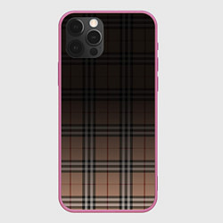 Чехол для iPhone 12 Pro Tartan gradient, цвет: 3D-малиновый