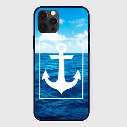 Чехол для iPhone 12 Pro Anchor - marine theme, цвет: 3D-черный