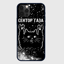 Чехол для iPhone 12 Pro Группа Сектор Газа и рок кот, цвет: 3D-черный