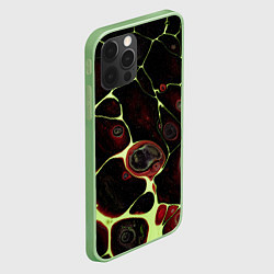 Чехол для iPhone 12 Pro Кислотные разломы на поверхности, цвет: 3D-салатовый — фото 2