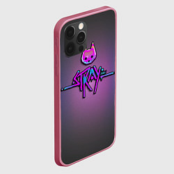 Чехол для iPhone 12 Pro Stray logo neon, цвет: 3D-малиновый — фото 2