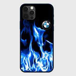 Чехол для iPhone 12 Pro BMW fire, цвет: 3D-черный