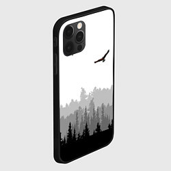 Чехол для iPhone 12 Pro Птицы над лесом, цвет: 3D-черный — фото 2