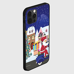 Чехол для iPhone 12 Pro Дед Мороз едет на скутере с подарками в Новогоднюю, цвет: 3D-черный — фото 2