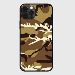 Чехол для iPhone 12 Pro Камуфляж Woodland осень крупный, цвет: 3D-черный