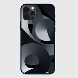 Чехол для iPhone 12 Pro Спирали абстракция, цвет: 3D-черный