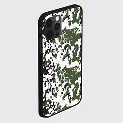 Чехол для iPhone 12 Pro Камуфляж M-84 Snow, цвет: 3D-черный — фото 2