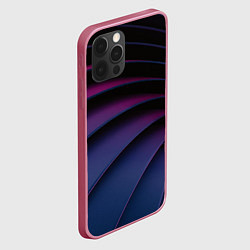 Чехол для iPhone 12 Pro Спиральные тёмные пластины, цвет: 3D-малиновый — фото 2